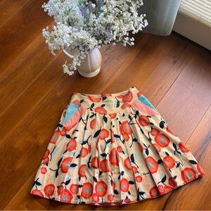 Marc by Marc Jacobs A-Line Skirt with Red and Cream Floral Design